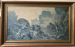19th French Realism – Antique Oil on Canvas – The Diligence Attack