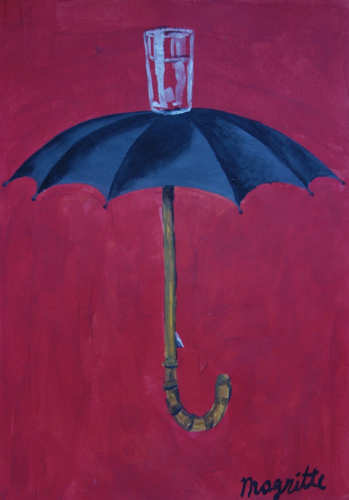 Fine unique painting – Surreal composition, signed Rene Magritte, w COA