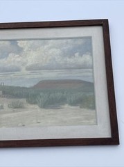 Antique Painting Landscape American Historic Utah Chapita Wells Regionalism 1912