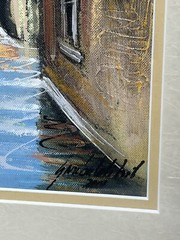 Original Venice Canal Oil Landscape Painting FRAMED Signed Artist 2001
