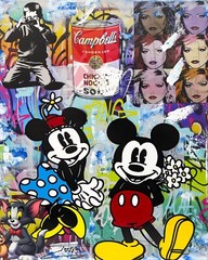 Jozza „Surprise Flowers“ | Original Painting | 30×24″ | Mickey Minnie Mouse
