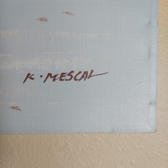 Southwest Pueblo Original Oil Painting On Canvas Signed K Mescal 20×24