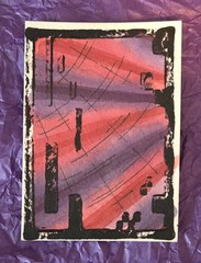ACEO Original Art Card Watercolor Painting OOAK ATC abstract 2.5 x 3.5