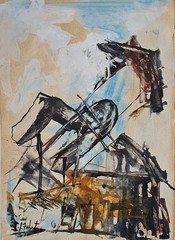 Ileana mulet mixta on cardboard dedicada detras 19×14 in .