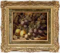 Oliver Clare (1853-1927) – Late 19th Century Oil, Still Life with Plums