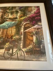 Thomas Kinkade „Italian Cafe “ Signed Numbered LARGE Framed Ltd Ed 27×36″ w/ COA