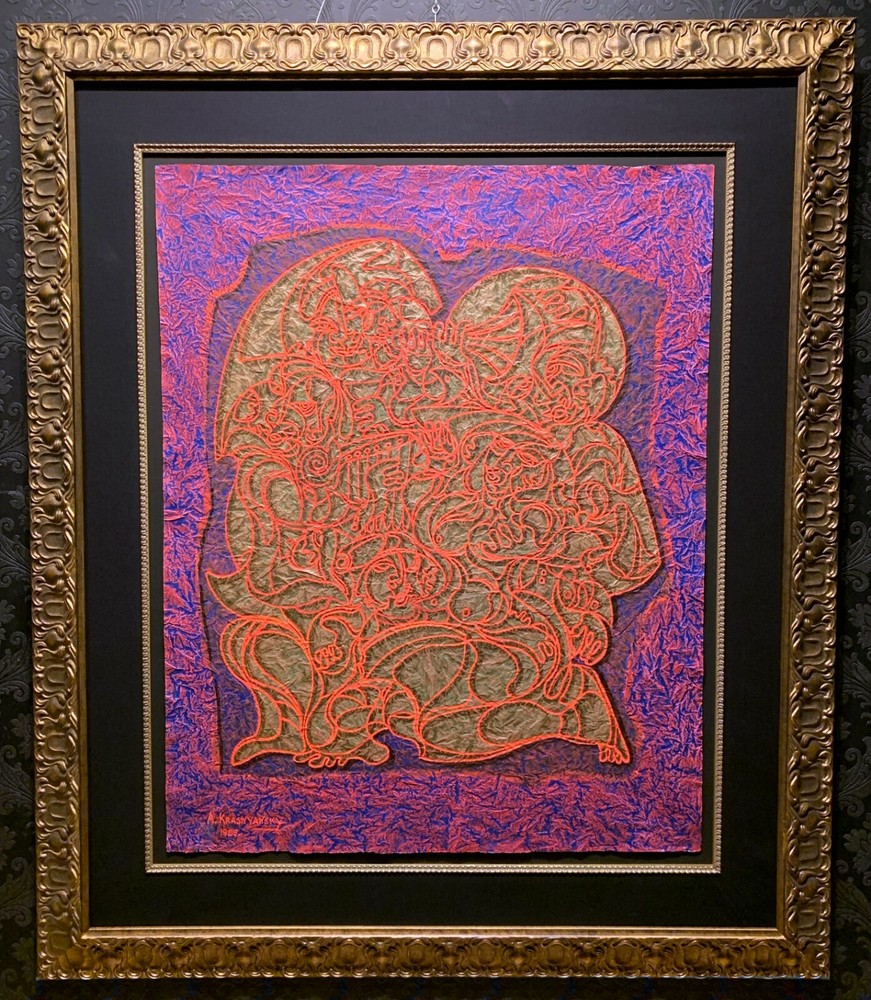KRASNYANSKY „The Ancient Relief“ Original Painting COA, TRU-VUE, Large (52″x44″)