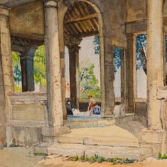 Mid 20th Century Watercolour – Le Lavoir de l’Hôpital