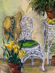 Vintage Original Oil Painting Signed Frances B. Brewer ’75 Southern Parlor Scene