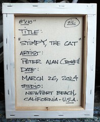 STIMPY, THE CAT tv show art NEW oil painting 8×10 canvas original signed Crowell