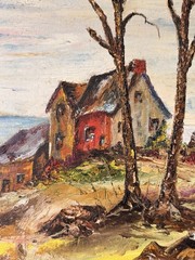 North Carolina Coastal Plein Air Vintage Oil Painting