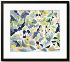 Flowers Signed Watercolor Contemporary Original Painting medium Wall Art BACH