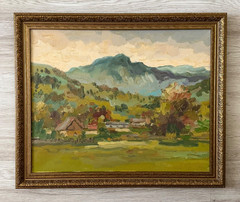 Vintage oil painting framed
