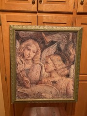 Michelangelo Trumpet Angels Canvas Art Framed 30 x 35 Vintage Painting Wall Art