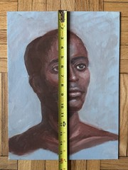 Vintage Portrait Acrylic Board Black Gender Neutral Person 12 x 16 Peter Feldman