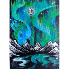 ACEO Original Night Sky Galaxy Stars Nature Acrylic Mini Art Hand Painting NEW