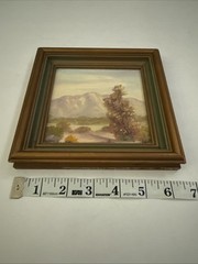 Fitch Wray, Listed Artist, California Landscape Miniature Oil Painting, Signed