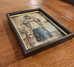 19th Century Retablo Religious Mexican Oil Tin Painting Saint Anthony of Padua