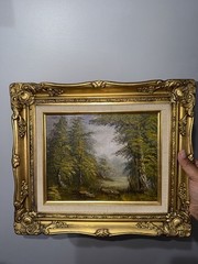 Irene Cafieri Oil on Canvas Tree Landscape Painting 14.5×12.5”
