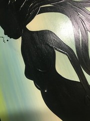 ORIGINAL ART PAINTING by Kimberly Ann White on WOOD „NEPTUNE“ Blues and Green
