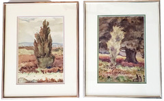 (2) VINTAGE WATER COLOR ART PAINTING SOUTHERN CALIFORNIA DESERT LANDSCAPE