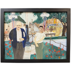 Earle T. Merchant Self Portrait Oil Painting, 2 Earle Merchants at Disneyland