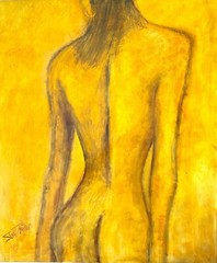 COLORFUL FIGURE STUDY Painting SWARTZMILLER DNA SIGNED ART CANVAS 22 X 33 FRAMED