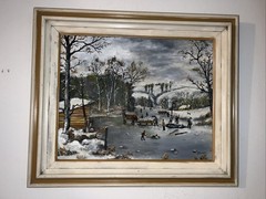 Anna Mary Roberson Moses Oil painting 1956y label, number, vintage rare