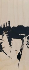 No.676 Original Abstract Minimal Landscape Painting On Cradled Pine By K.ADavis