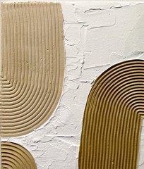 Original 3D Textured Art Set of 2 Neutral Wall Art 11×14 Tan White Abstract Boho