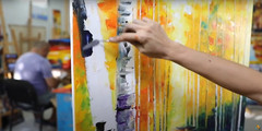 Leonid Afremov HARVEST OF THE FIREFLOWER Oil Painting 60″x40″ by Official GICLEE