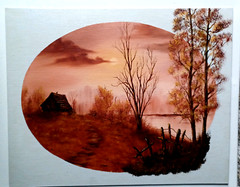 GOLDEN KNOLL Oval Landscape 20×16 Original Painting on Canvas Board