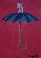 Fine unique painting – Surreal composition, signed Rene Magritte, w COA