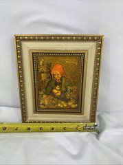Ruth Vamos Oil Painting Old Woman With Flowers 5×4 Inches