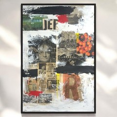Original Mixed Media Abstract Modern Art Painting 24×36 „Jef“ Signed