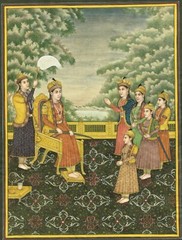 Indian Miniature Painting Of Mughal Empress With Assignment On Paper 10×13 Inch
