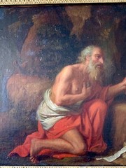 Italian Old Master 17th Century Original Antique Painting Penitent Saint Jerome