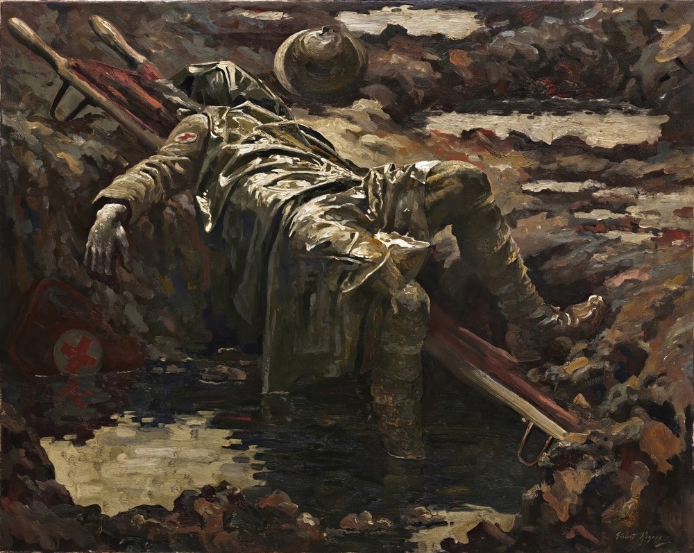 The Dead Stretcher Bearer Painting by Gilbert Rogers Reproduction