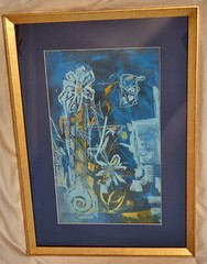RALPH COSTANTINO 1960s ORIGINAL OIL MIDCENTURY MODERN „BLUES“ ABSTRACT