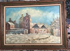 G Walters Large Winter Oil Painting 44×32”