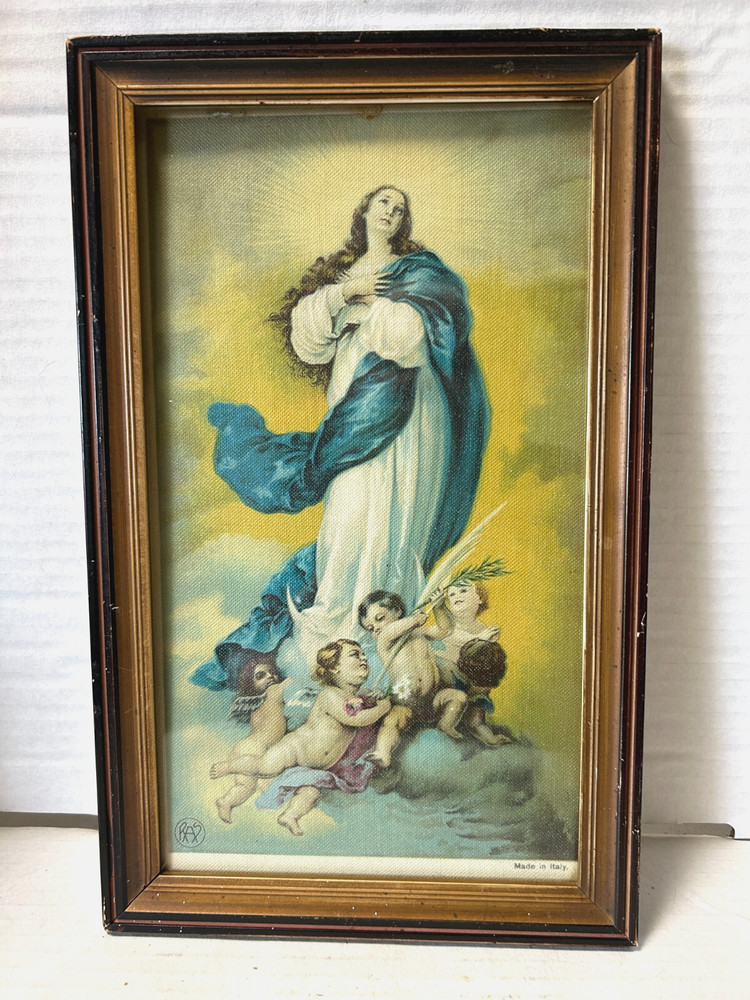 Vintage The Aranjuez Immaculate Conception Painting Canvas Picture 13″ x 8″