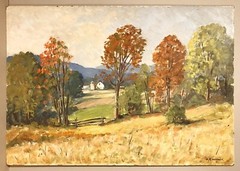 Gates, Vermont signed Arthur R. Herrick oil painting New England Farm Landscape