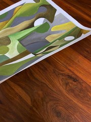 Original Abstract People Painting 16×20 Canvas Modern Wall Art Home Decor Green