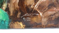 Clown Painting Rusty Rust EMMETT KELLY Painting Oil Canvas 1985 1/250 24″ x 20″