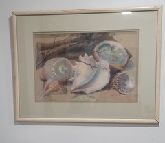 Vintage Pastel Painting „Shells“ Seashell Signed & Framed Wall Art