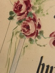 Antique Ink & Watercolor Painting Motto Be Modest Excel In Action dated 1936