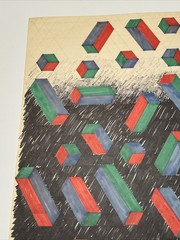 ABSTRACT DRAWING 1970’S PROFESSOR LUBENSKY POP MODERNIST CHICAGO KANSAS LISTED