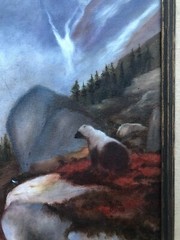 ZETTIE JONES Original MOUNTAIN BEAR OIL PAINTING MASTERFUL Canvas Gilt Frame