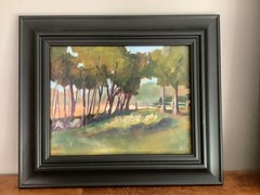 Original Signed Oil Painting Landscape “Festge Park” 16.5 x 19.5. Louise Kubista