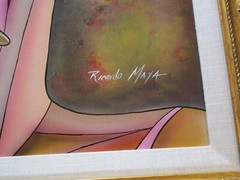 RICARDO MAYA PAINTING NICARAGUA RARE SURREALISM ABSTRACT CUBIST CUBISM MODERNISM